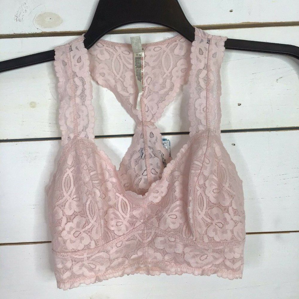 New Free People Galoon Racerback Bralette Ballet Pink Women's XS